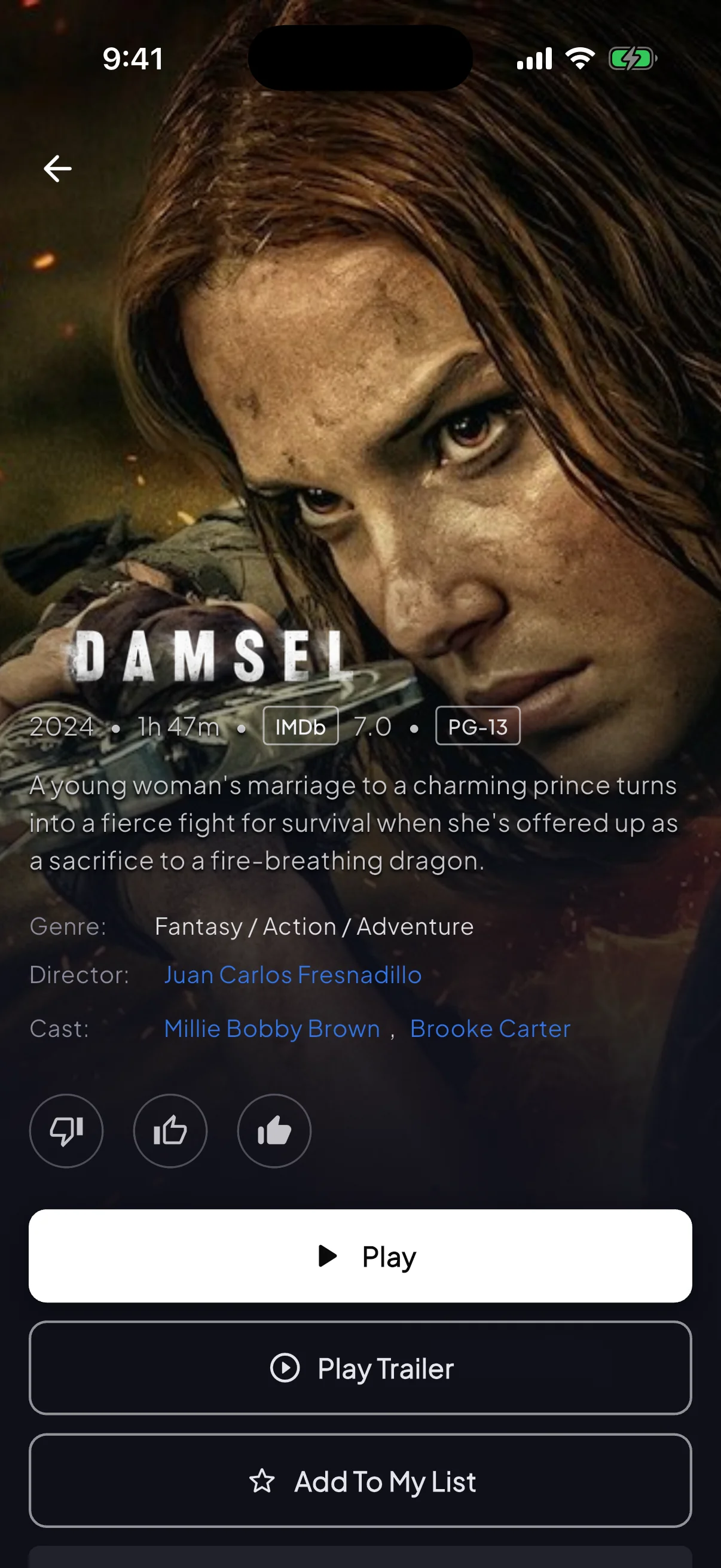 Apollo mobile app movie detail view